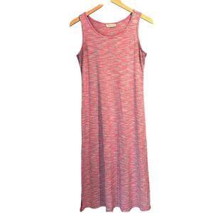 Indigo Soul maxi dress size small Wrinkle Free Pink Blue Stripes Comfy Boho